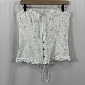 Unbranded White Ruffle Corset Bustier Top Bridal Womens Size L Costume Romantic